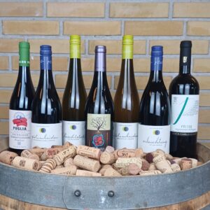 9 års fødselsdags-smagskasse, 7 vine fra Pfalz, Ribera del Duero & Puglia, økologiske