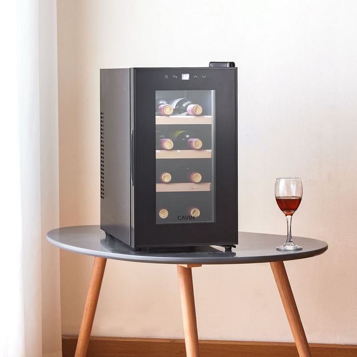 Vinkøleskab fritstående sort, Cavin Northern Collection, 8 flasker