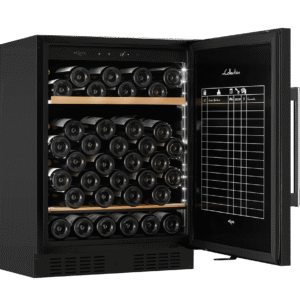 Vinlagringsskab sort 66 flasker - mQuvée WineStore 82 Anthracite Black, robust, vibrationsfri hylder