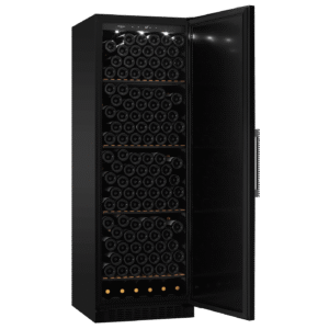 Vinlagringsskab sort 226 flasker - mQuvée WineStore 226 Solid Black, vibrationsfri hylder