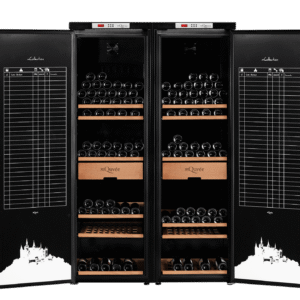 Vinlagringsskab dobbelt Europaproduceret, 474 flasker, mQuvée WineStore 1200, sort, robust