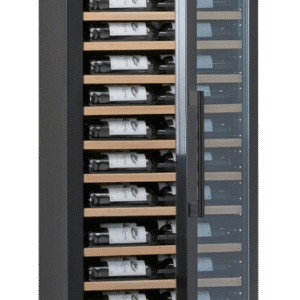 Vinlagringsskab 103 flasker - mQuvée Velvet 125 Glass Premium "Rail" Package, UV-beskyttet glasdør, vibrationsfri hylder, kulfilter
