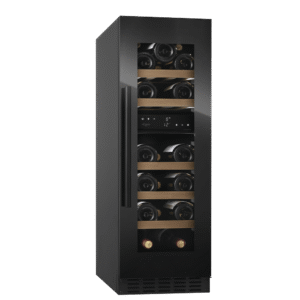 Vinkøleskab til indbygning Champagnekøleskab 30 cm bred - WineCave 800 30D Fullglass Black - sort vinyl - støjsvag
