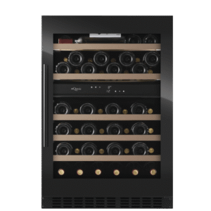 Vinkøleskab til indbygning 60 cm - mQuvée WineCave 800 60D Fullglass Black, Sort, 2 temperaturzoner, 800mm høj dør