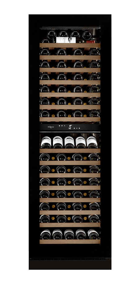Vinkøleskab til indbygning 60 cm højskab - mQuvée WineCave Infinite 187D Push-Pull, Støjsvag, sort, 2 temperaturzoner