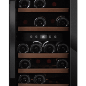 Vinkøleskab fritstående låsbart, mQuvée WineExpert 38 Fullglass Black, sort, 2 temperaturzoner