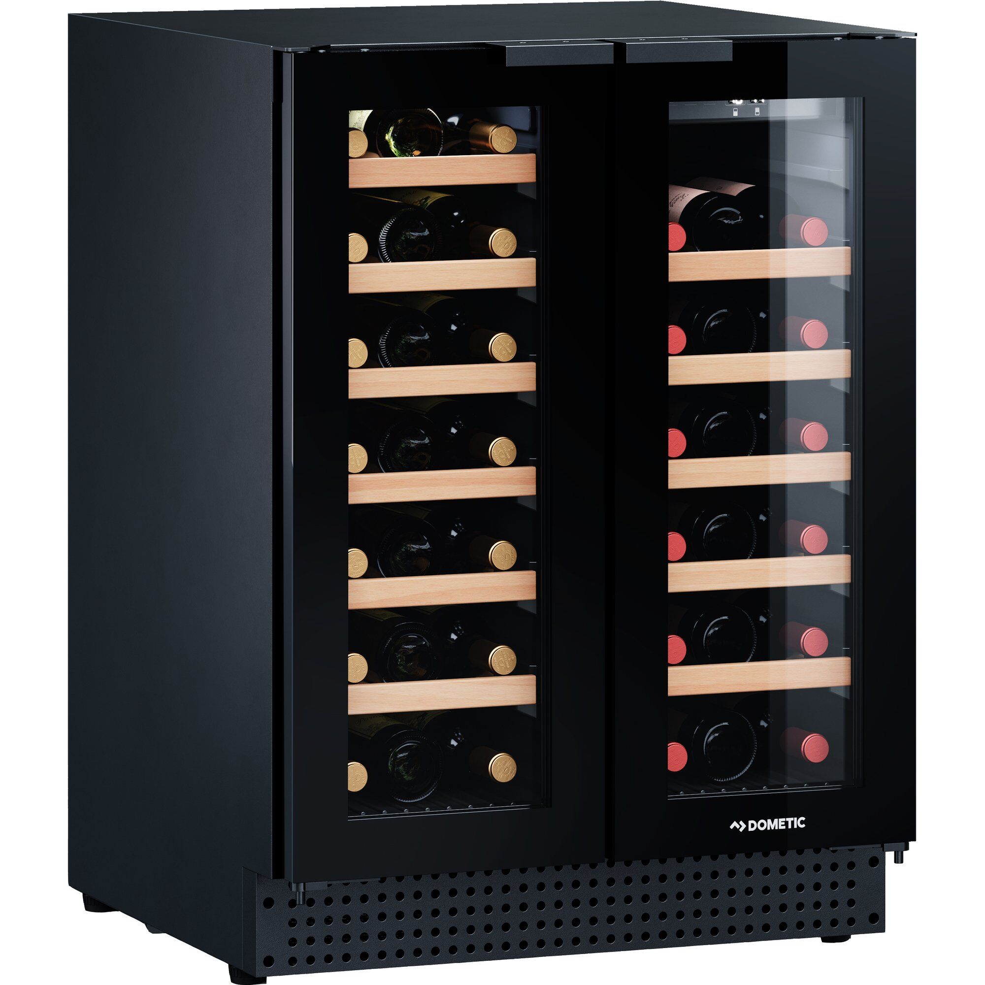 D42B vinkøleskab, 2 temperaturzoner, 42 flasker, sort