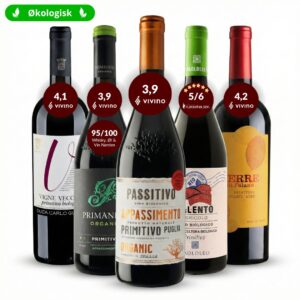 Primitivo Smagskasse - 5 Ã¸kologiske rÃ¸dvine fra Puglia, Italien